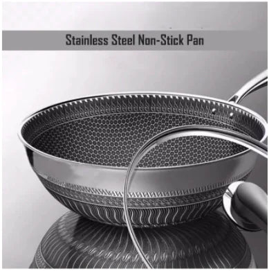 Hex Pan Textured Non Stick 12.5 Inch Stainless Steel Wok